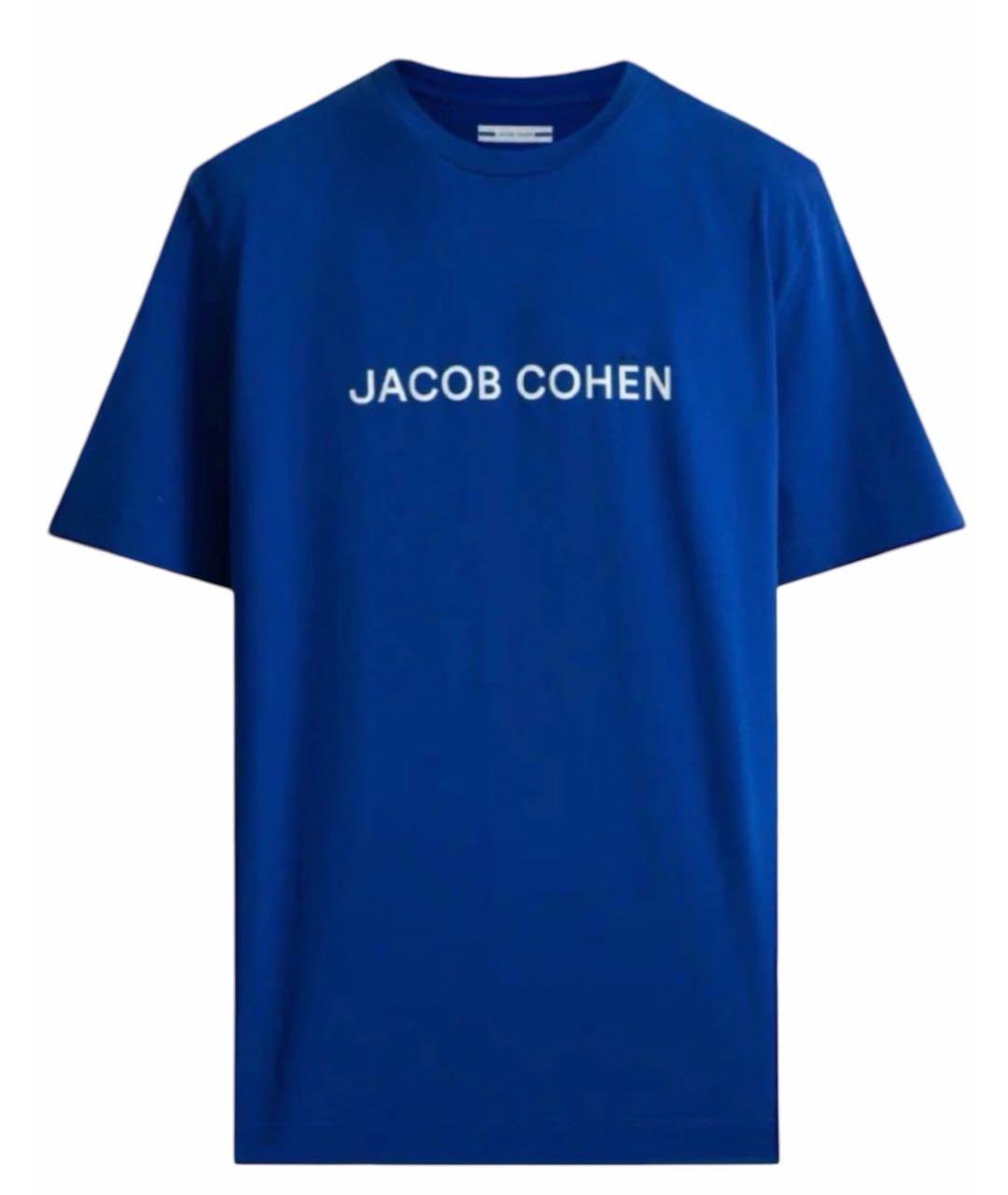 JACOB COHEN Синяя хлопковая футболка, фото 1