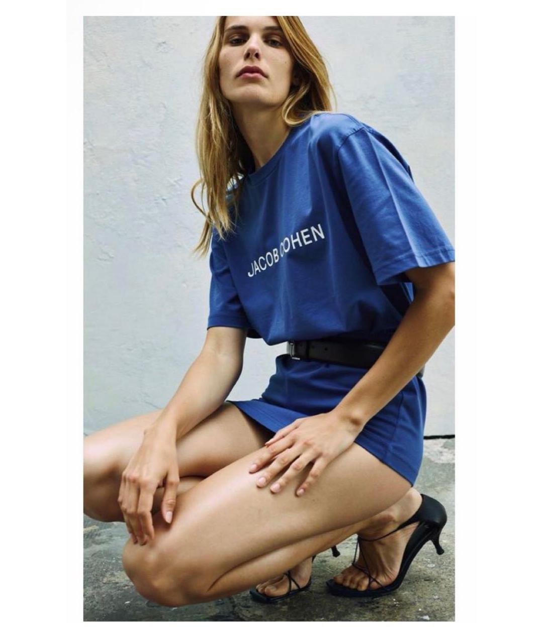 JACOB COHEN Синяя хлопковая футболка, фото 5