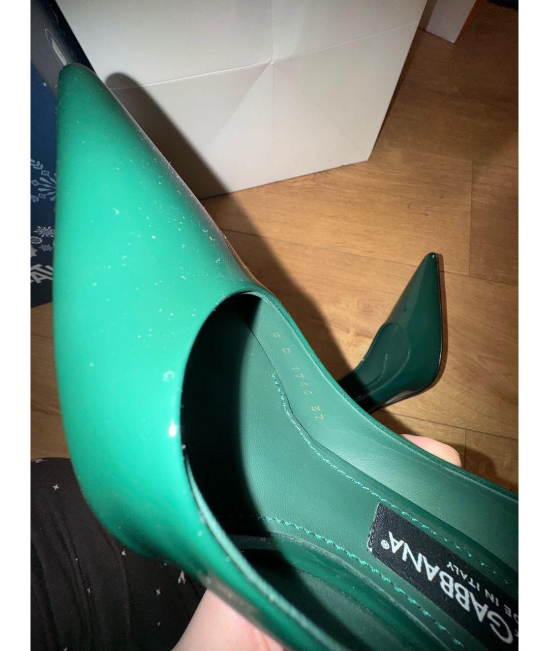 DOLCE&GABBANA Зеленые туфли из лакированной кожи, фото 6