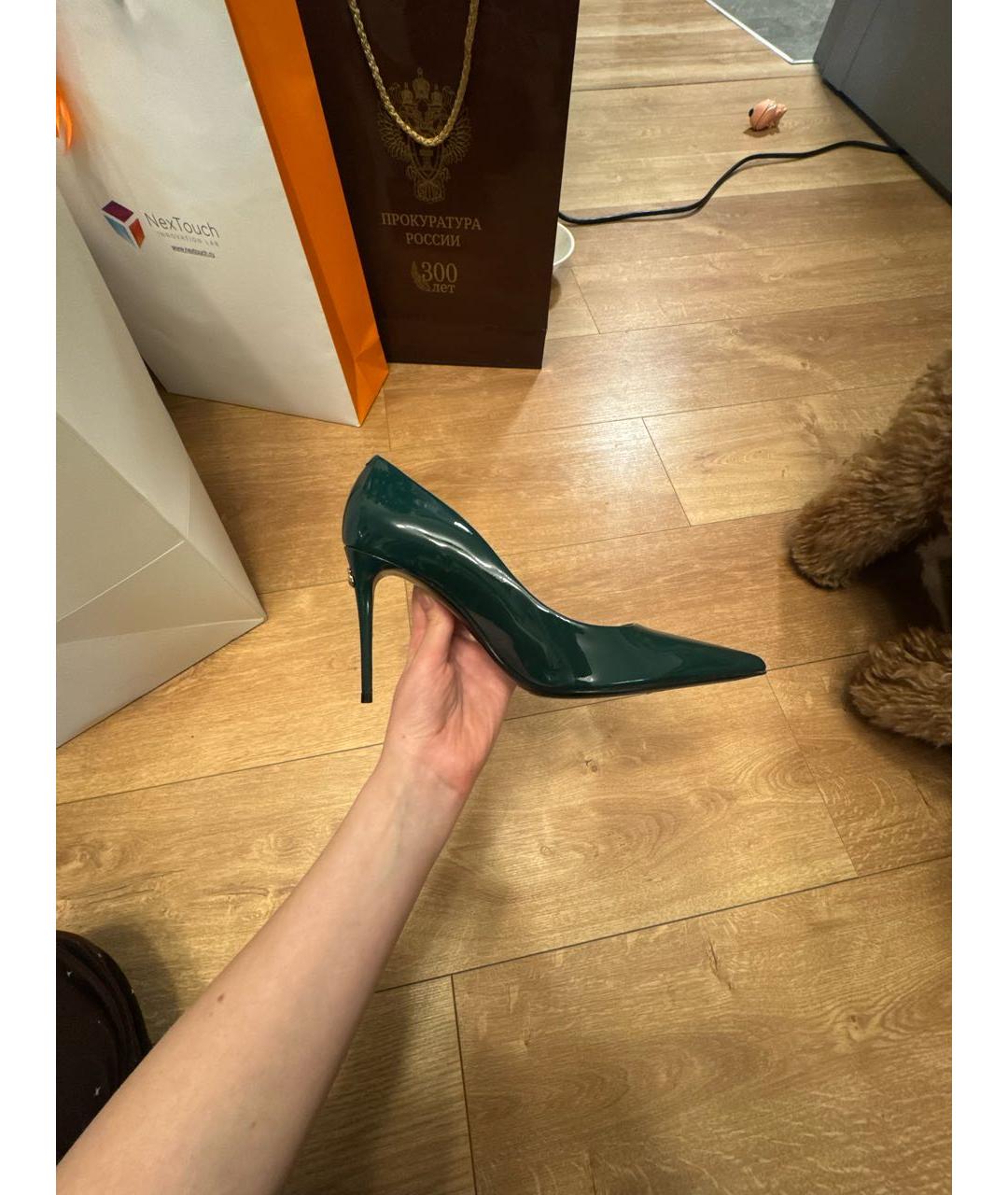 DOLCE&GABBANA Зеленые туфли из лакированной кожи, фото 8