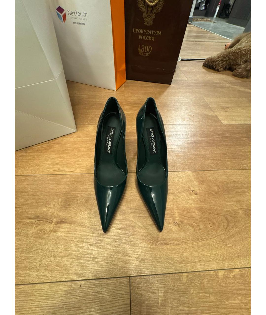 DOLCE&GABBANA Зеленые туфли из лакированной кожи, фото 2