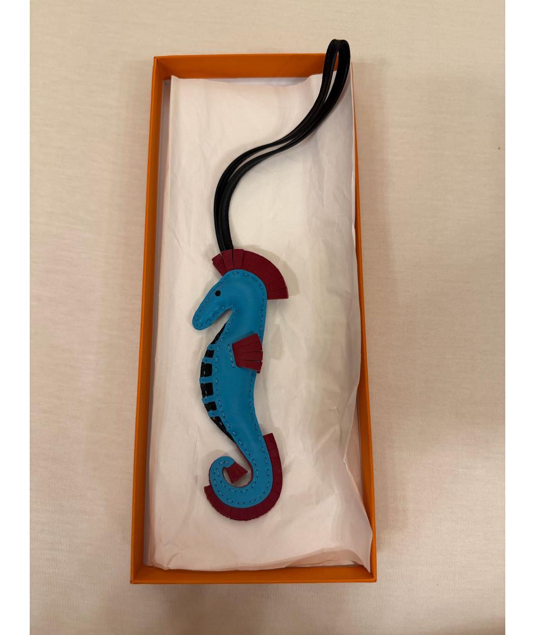 HERMES Синий брелок, фото 4