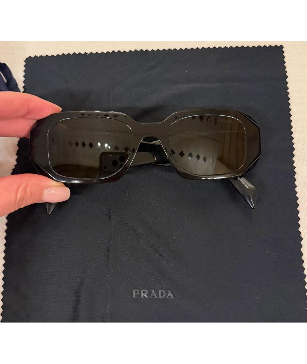 PRADA Черные пластиковые солнцезащитные очки, фото 7