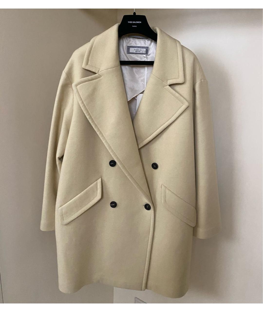 PESERICO Желтое шерстяное пальто, фото 4