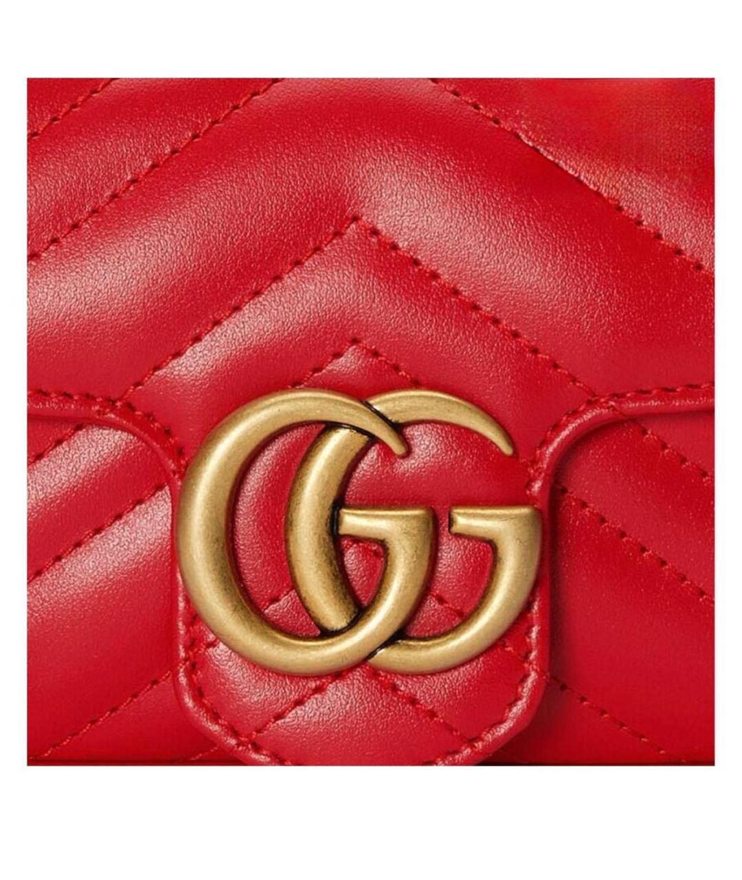 GUCCI Красная кожаная сумка через плечо, фото 3