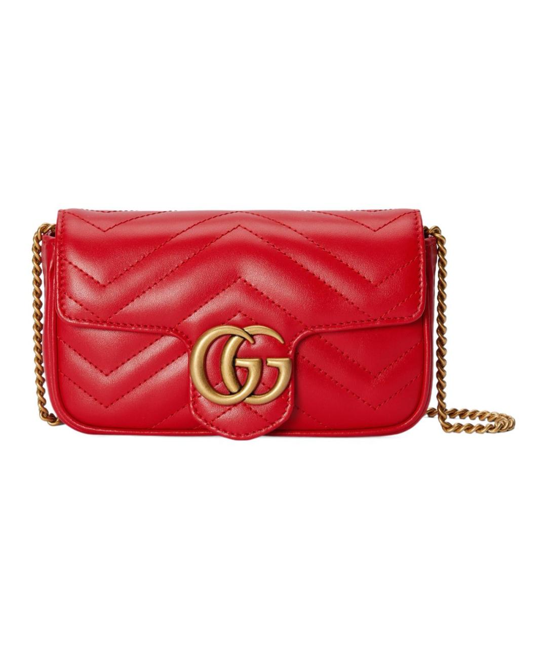 GUCCI Красная кожаная сумка через плечо, фото 1