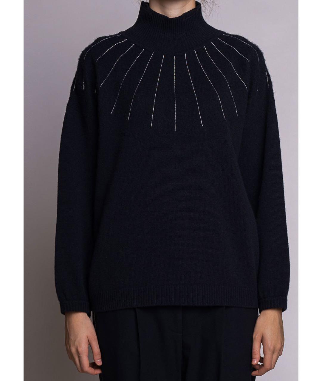 PESERICO Темно-синий шерстяной джемпер / свитер, фото 8