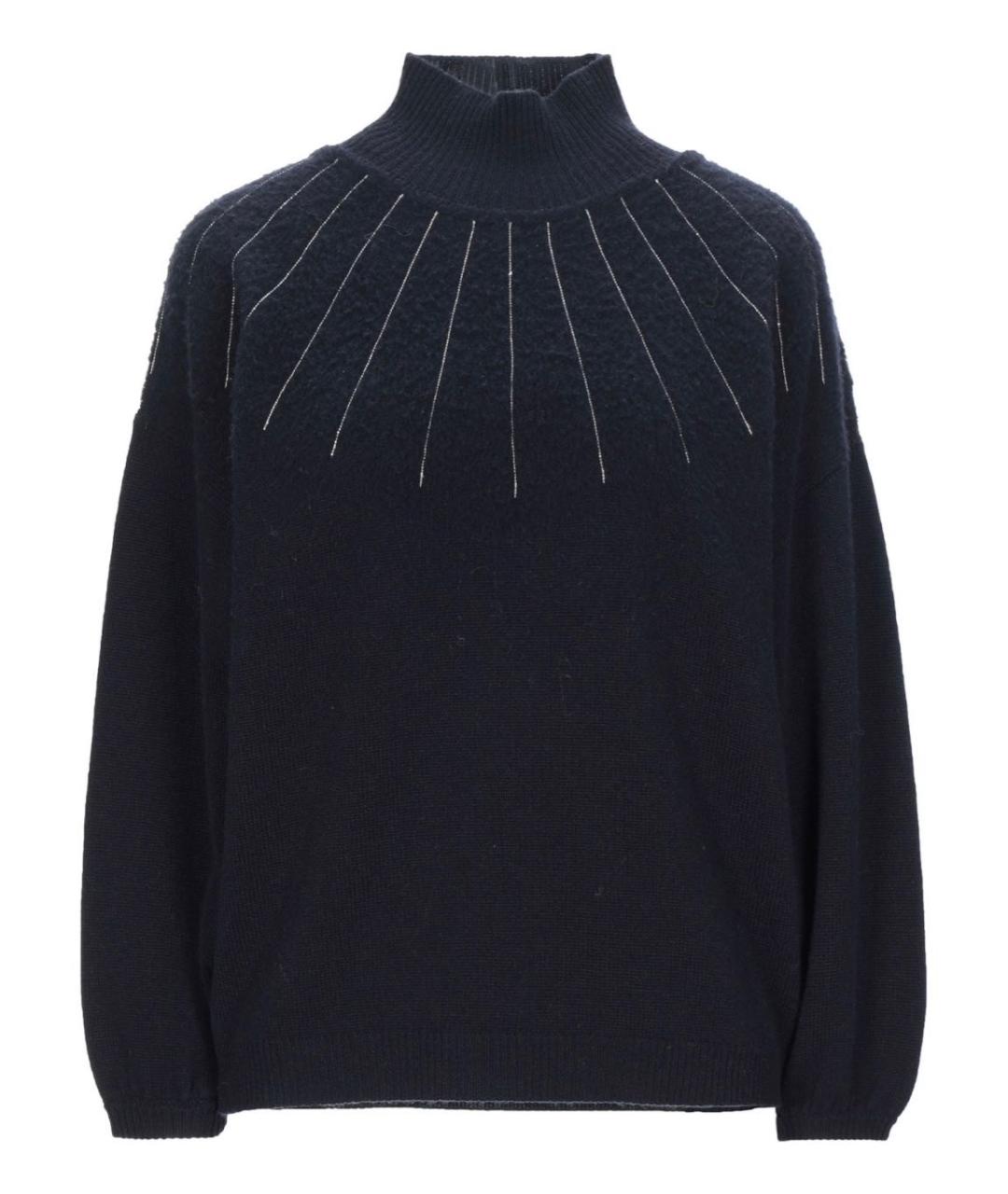 PESERICO Темно-синий шерстяной джемпер / свитер, фото 1