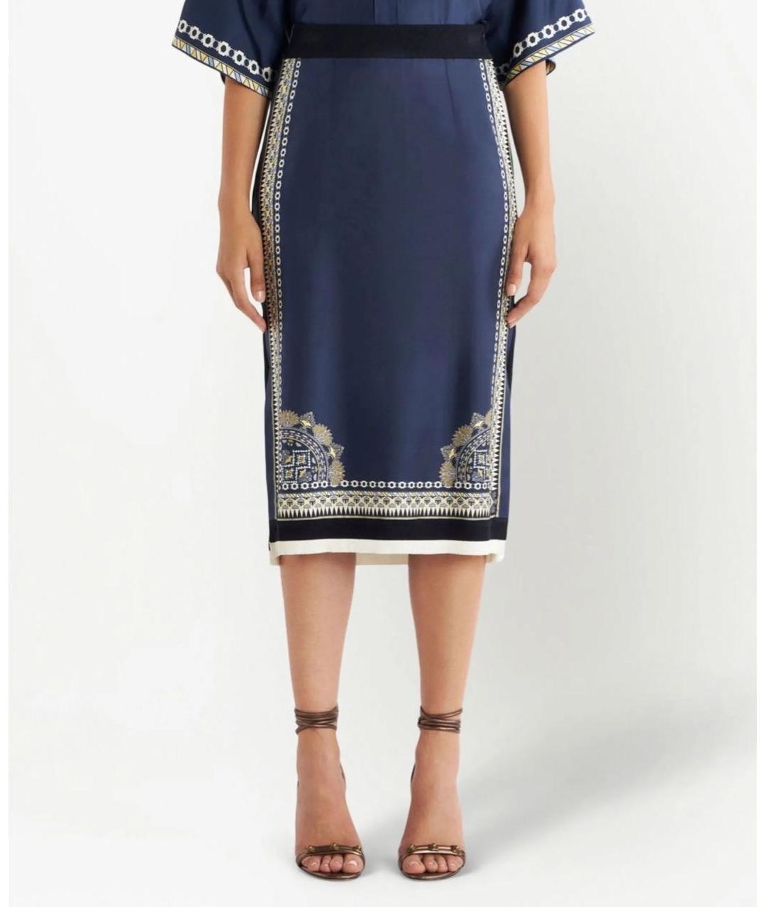 ETRO Темно-синяя юбка миди, фото 2