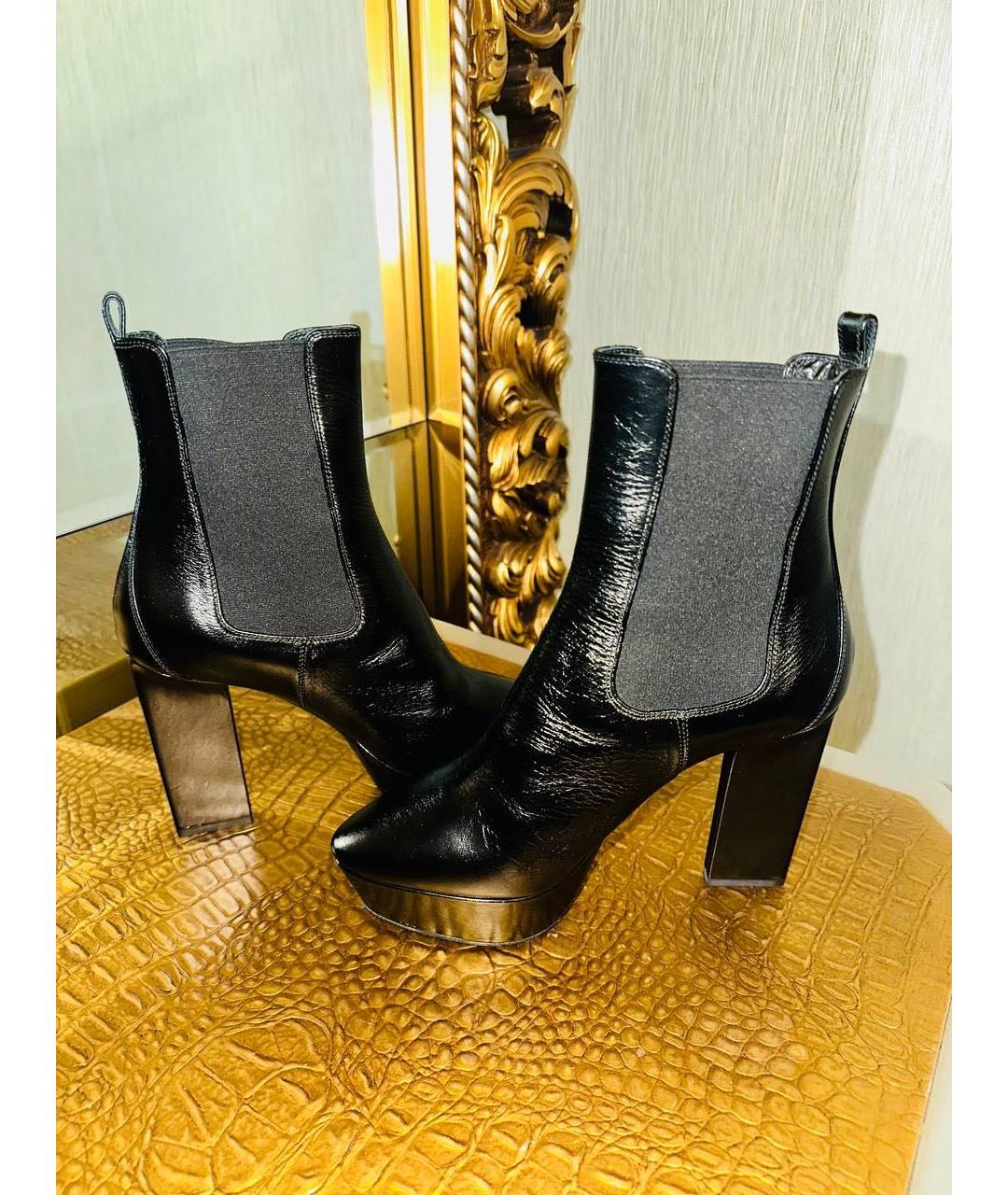 SAINT LAURENT Черные кожаные ботильоны, фото 2