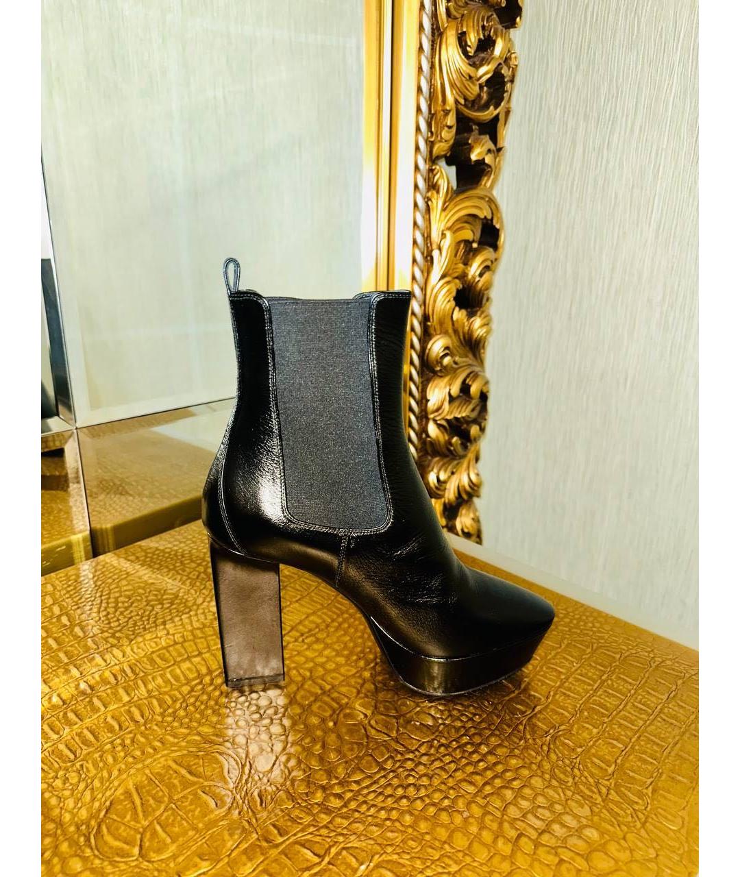 SAINT LAURENT Черные кожаные ботильоны, фото 5