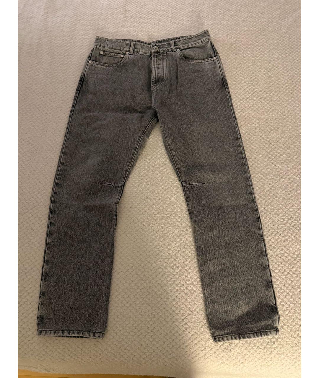 BRUNELLO CUCINELLI Голубые хлопковые прямые джинсы, фото 8