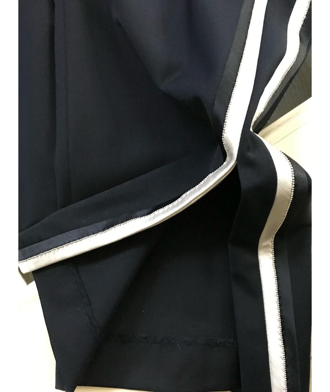 PESERICO Темно-синие шерстяные прямые брюки, фото 8