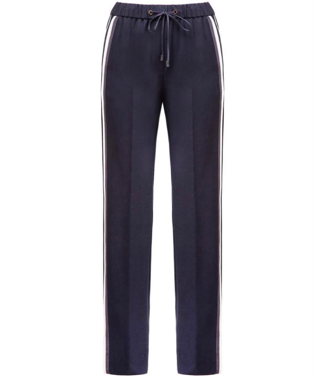 PESERICO Темно-синие шерстяные прямые брюки, фото 1