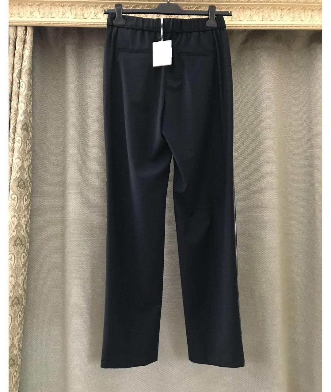 PESERICO Темно-синие шерстяные прямые брюки, фото 7