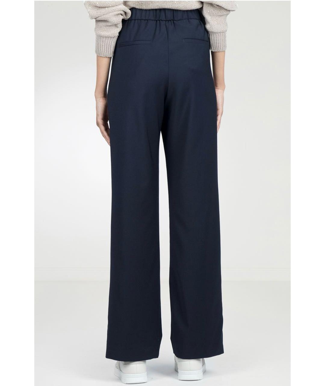 PESERICO Темно-синие шерстяные прямые брюки, фото 3