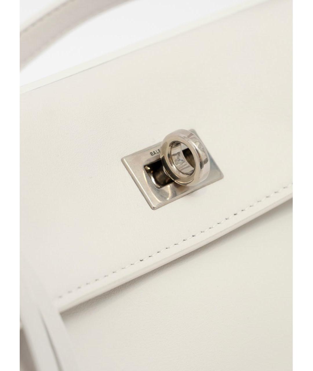 BALENCIAGA Белая кожаная сумка через плечо, фото 7