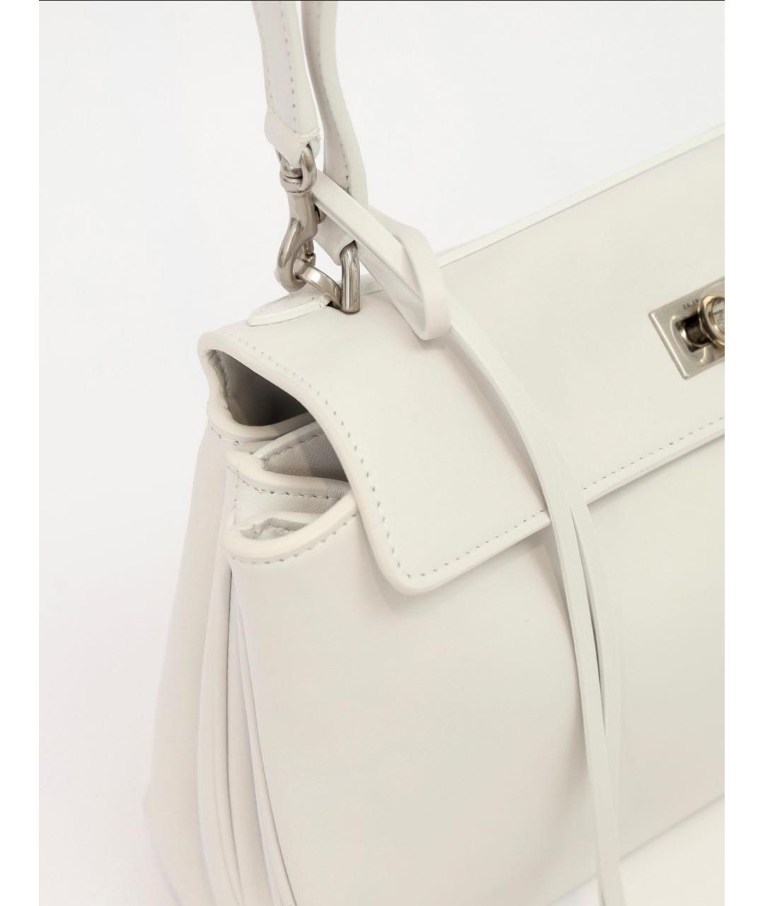 BALENCIAGA Белая кожаная сумка через плечо, фото 2