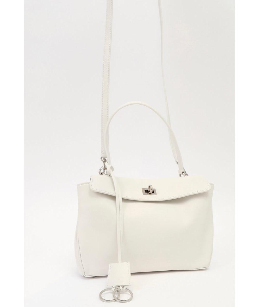 BALENCIAGA Белая кожаная сумка через плечо, фото 8