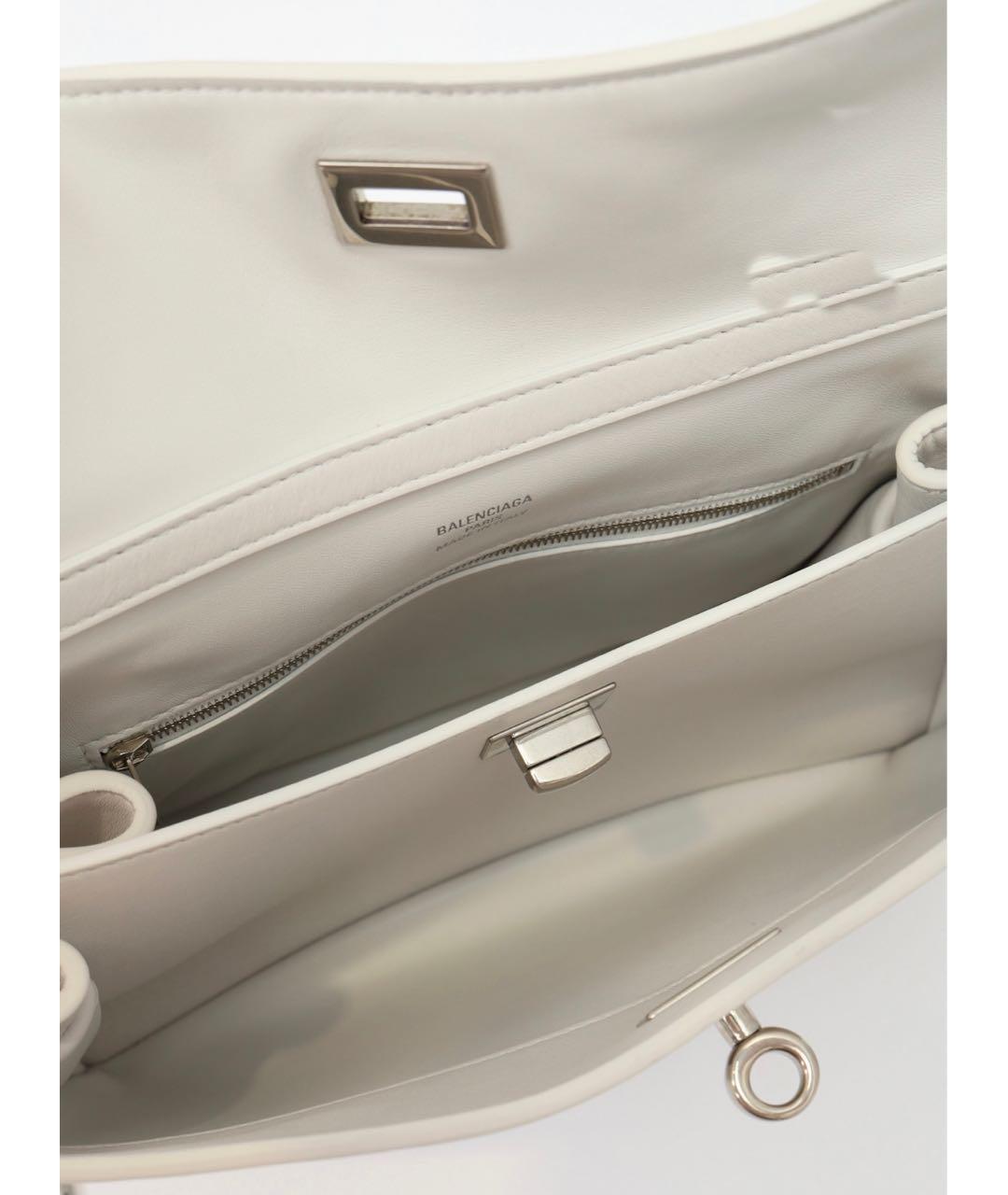 BALENCIAGA Белая кожаная сумка через плечо, фото 4