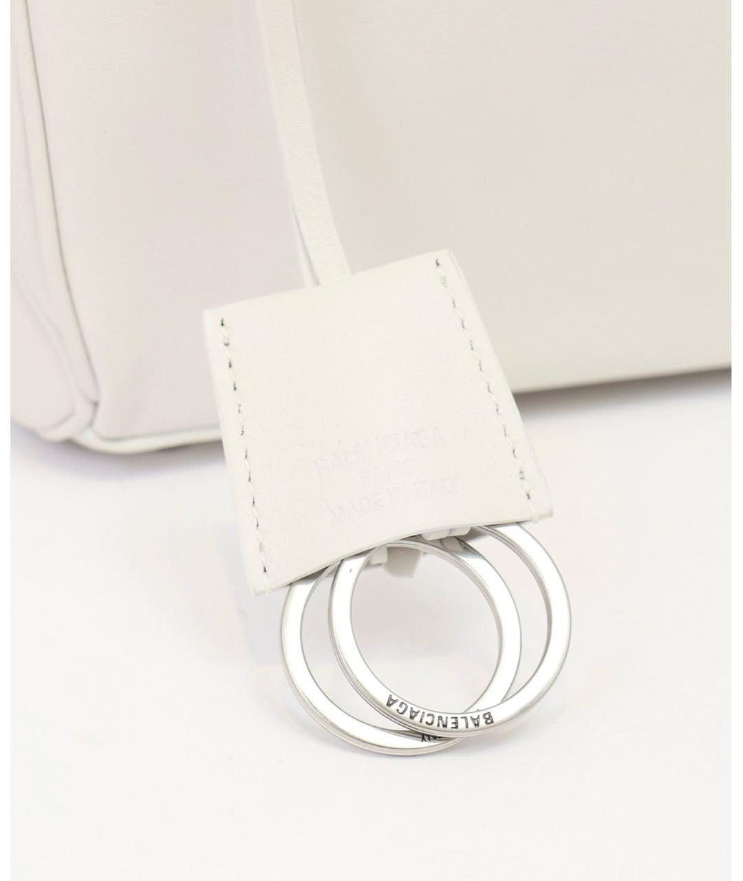 BALENCIAGA Белая кожаная сумка через плечо, фото 5