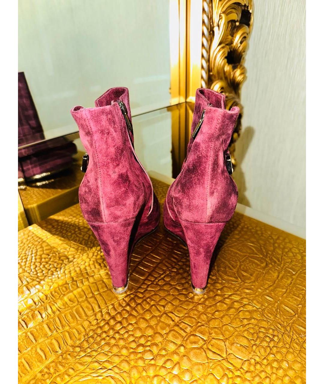 LE SILLA Бордовые замшевые ботинки, фото 4