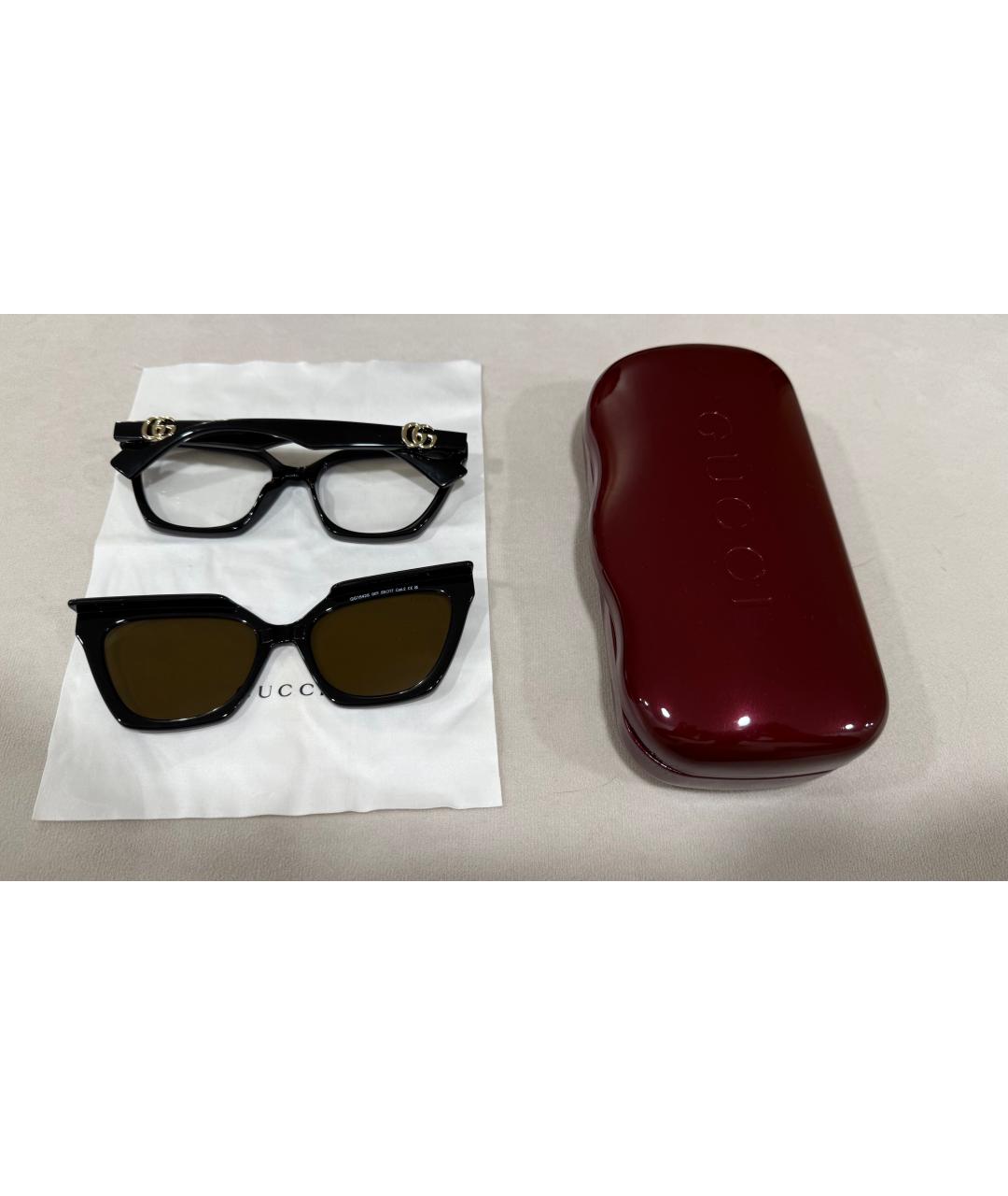 GUCCI Черные пластиковые солнцезащитные очки, фото 3