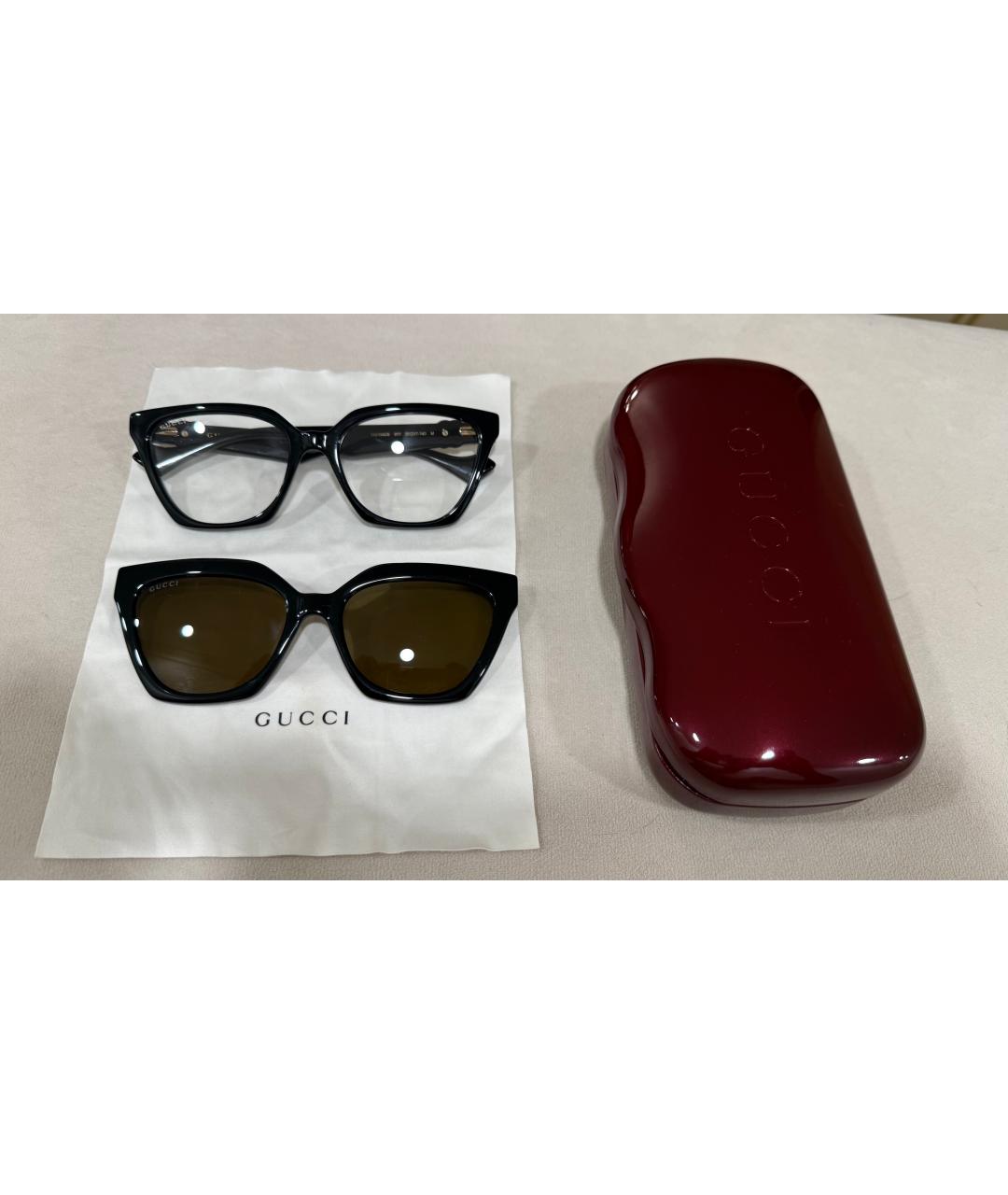 GUCCI Черные пластиковые солнцезащитные очки, фото 2