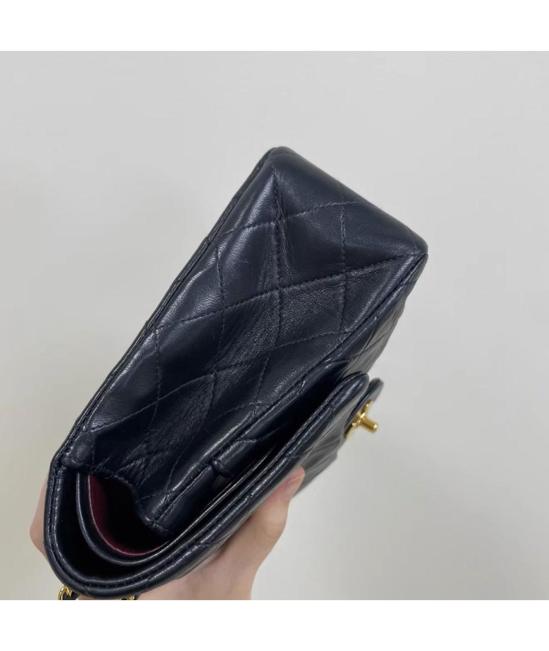 CHANEL Черная кожаная сумка через плечо, фото 8