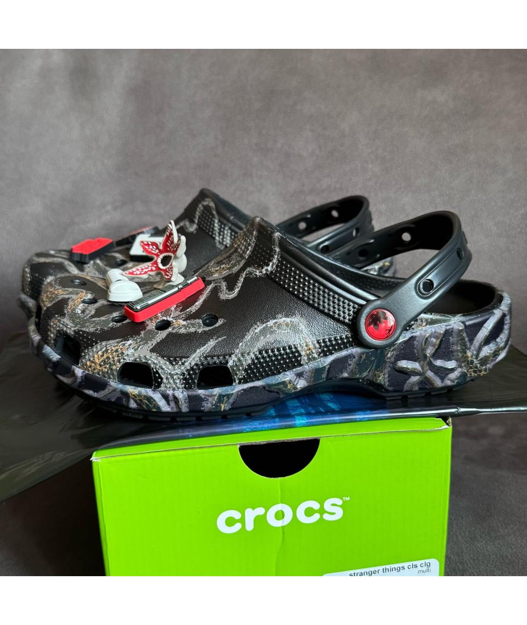 CROCS Черные резиновые шлепанцы, фото 4