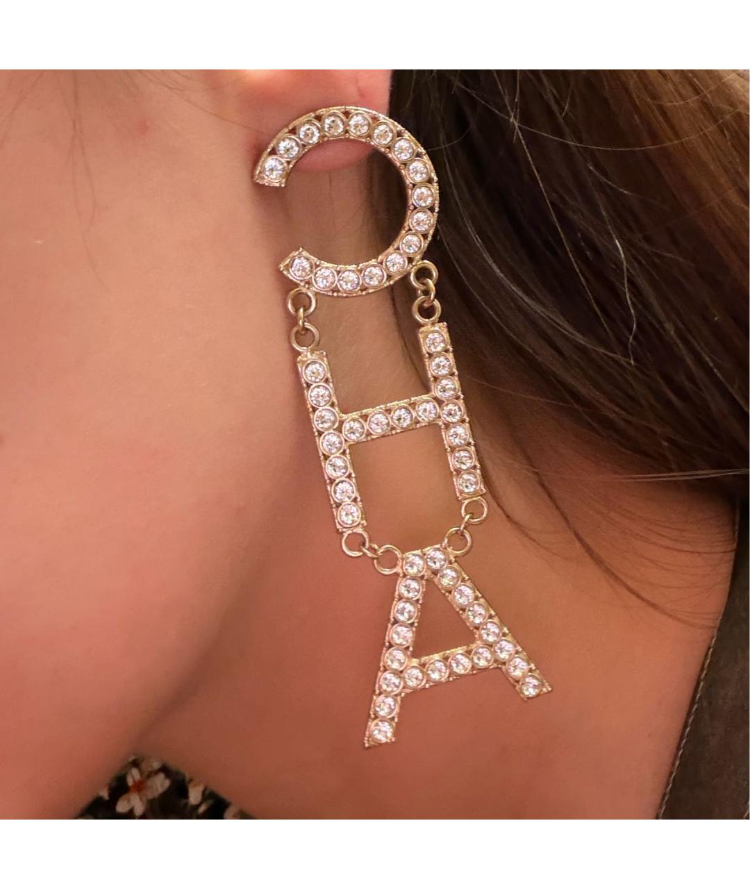 CHANEL Золотые металлические серьги, фото 4