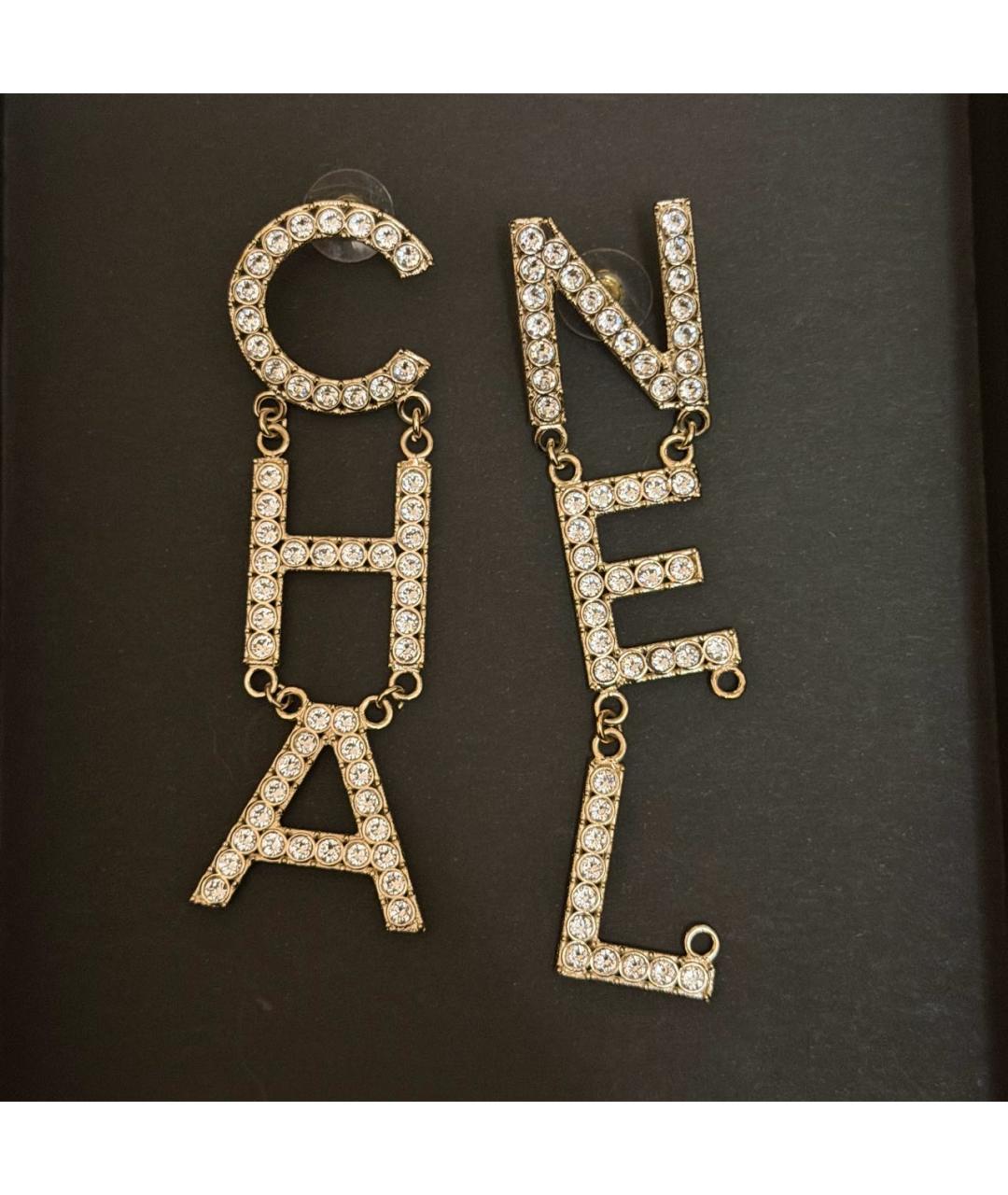 CHANEL Золотые металлические серьги, фото 6