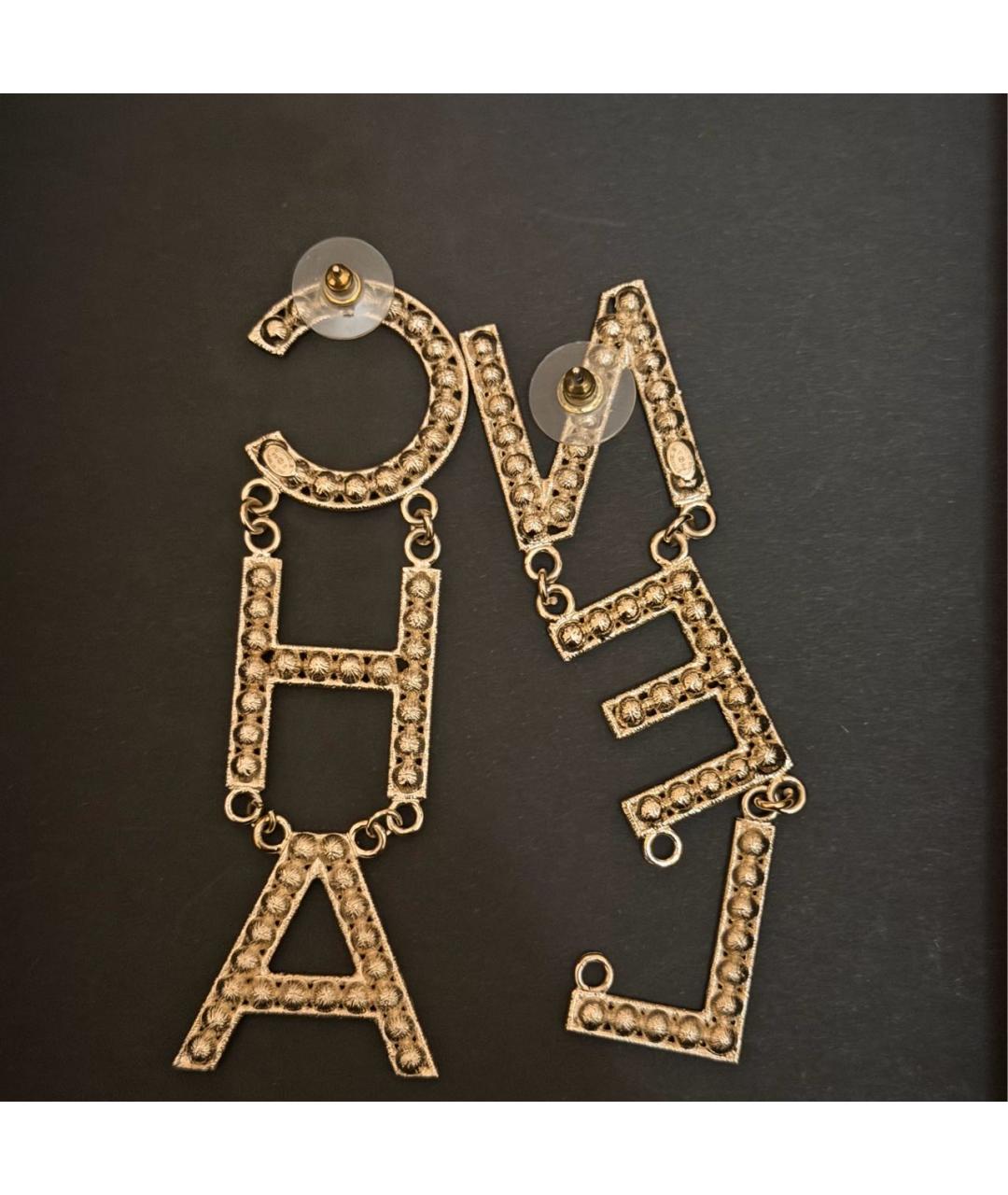 CHANEL Золотые металлические серьги, фото 2