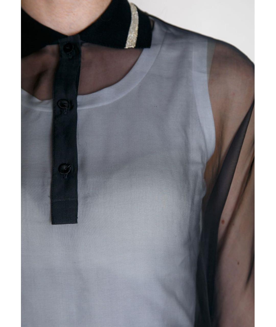 PESERICO Темно-синяя шелковая блузы, фото 5