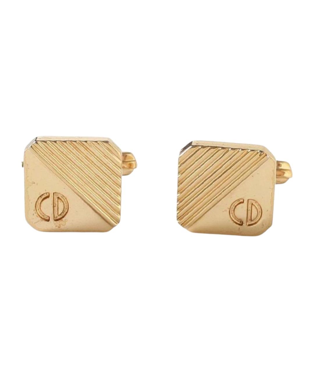 CHRISTIAN DIOR Золотые металлические запонки, фото 1