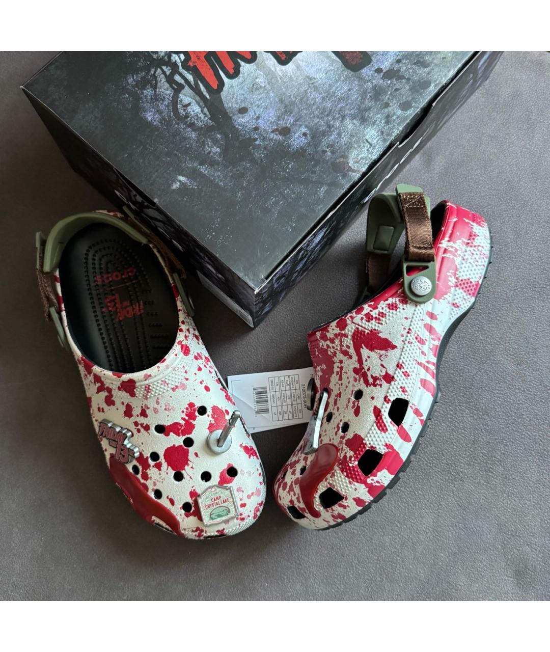 CROCS Красные резиновые шлепанцы, фото 5