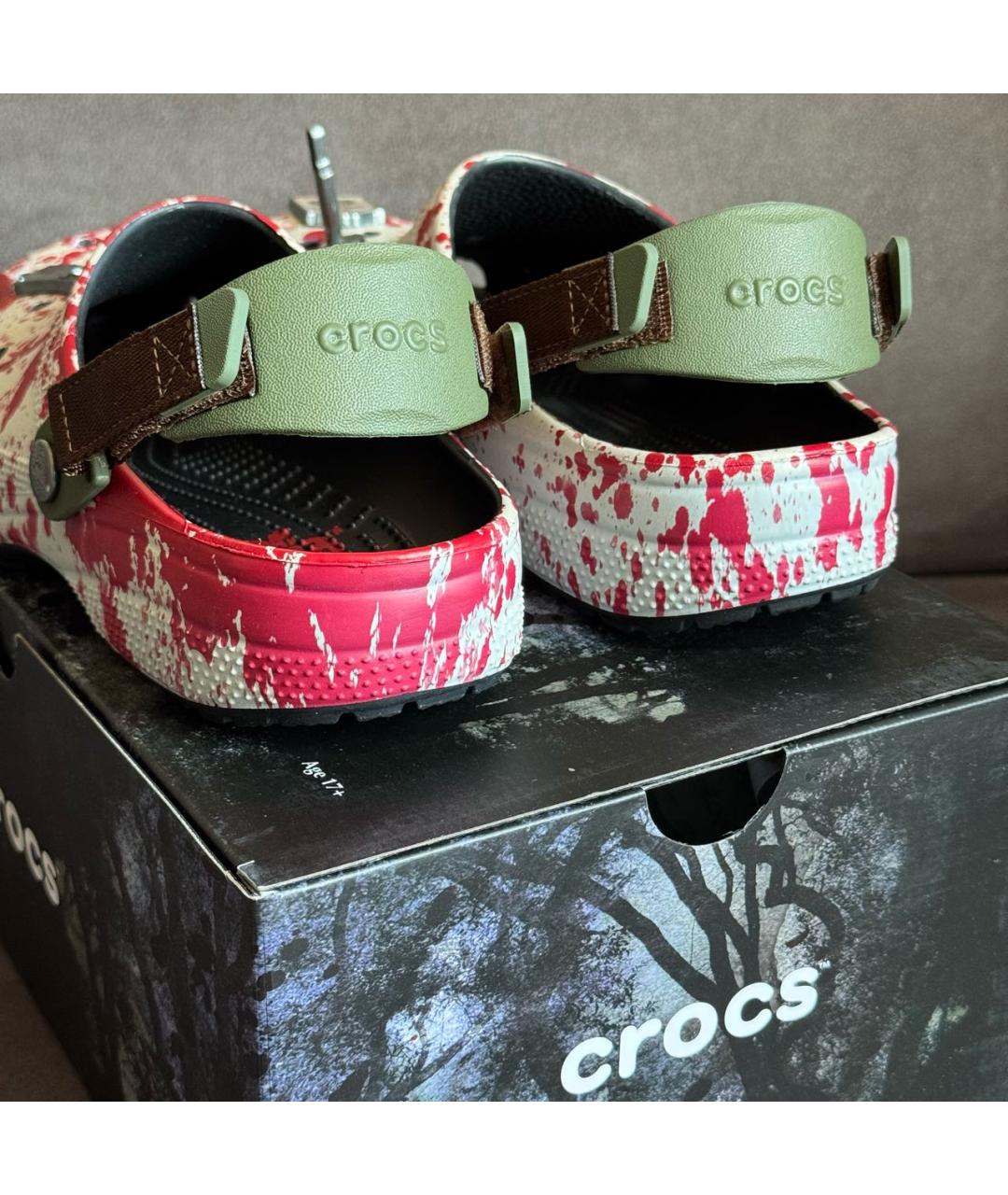 CROCS Красные резиновые шлепанцы, фото 3