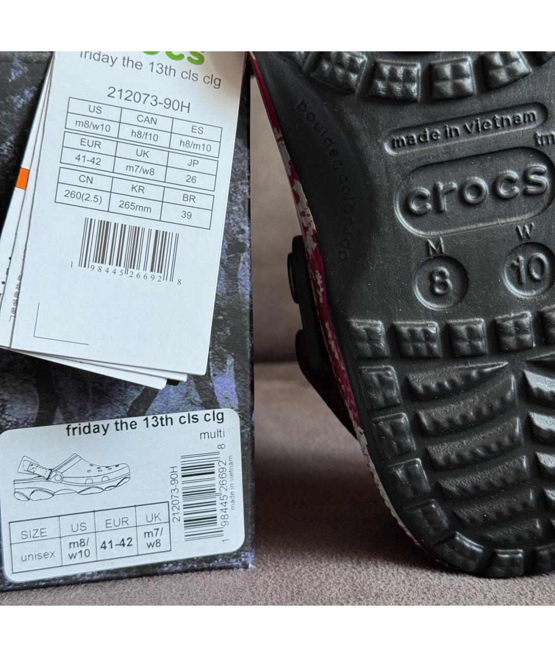 CROCS Красные резиновые шлепанцы, фото 5