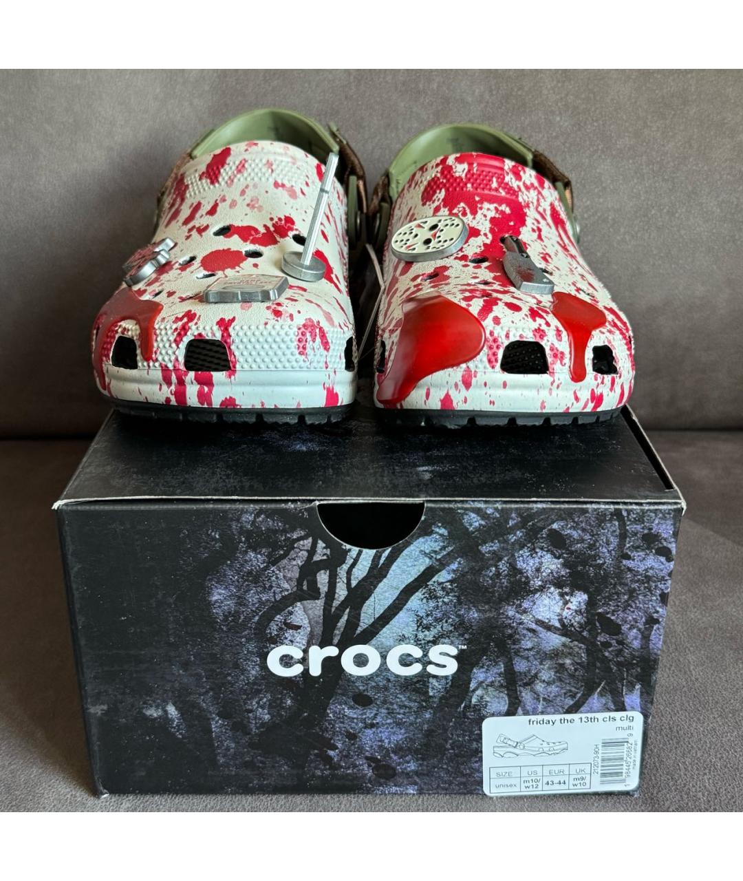 CROCS Красные резиновые шлепанцы, фото 2