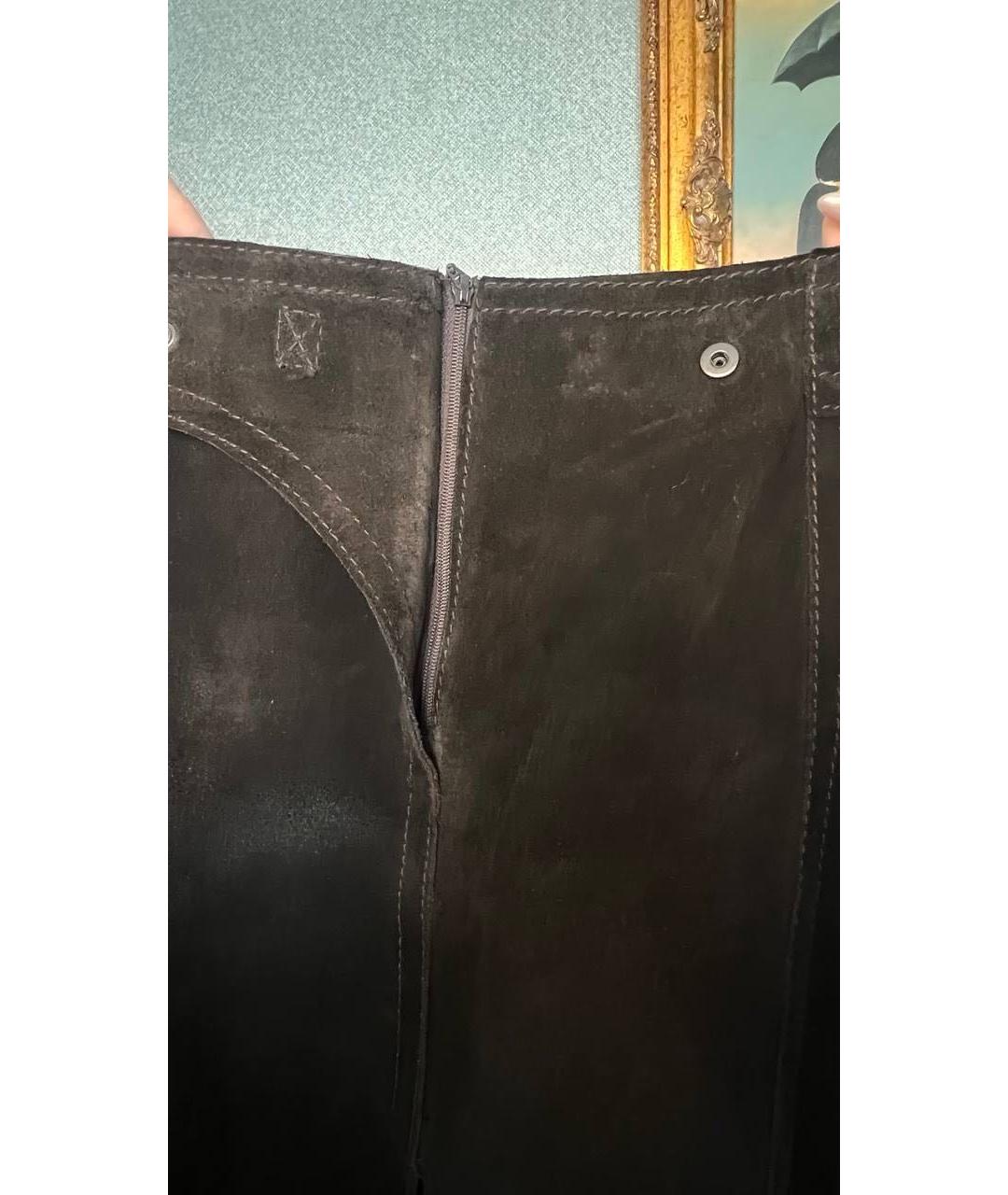 GUCCI Коричневая замшевая юбка миди, фото 4