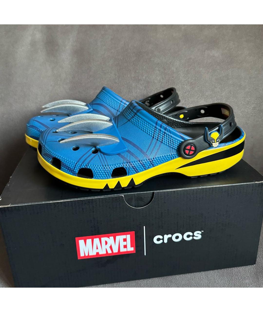 CROCS Синие резиновые шлепанцы, фото 4