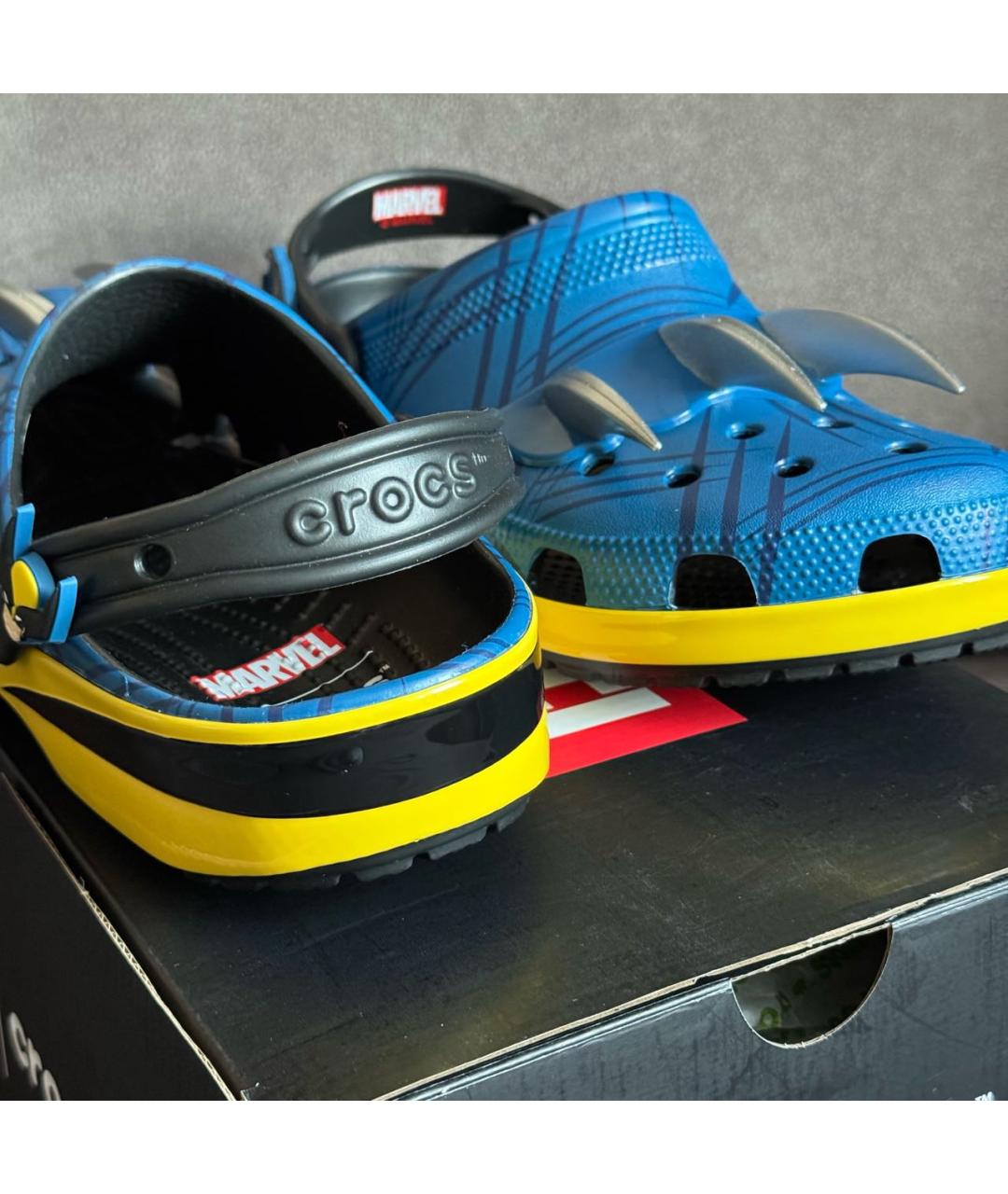 CROCS Синие резиновые шлепанцы, фото 3