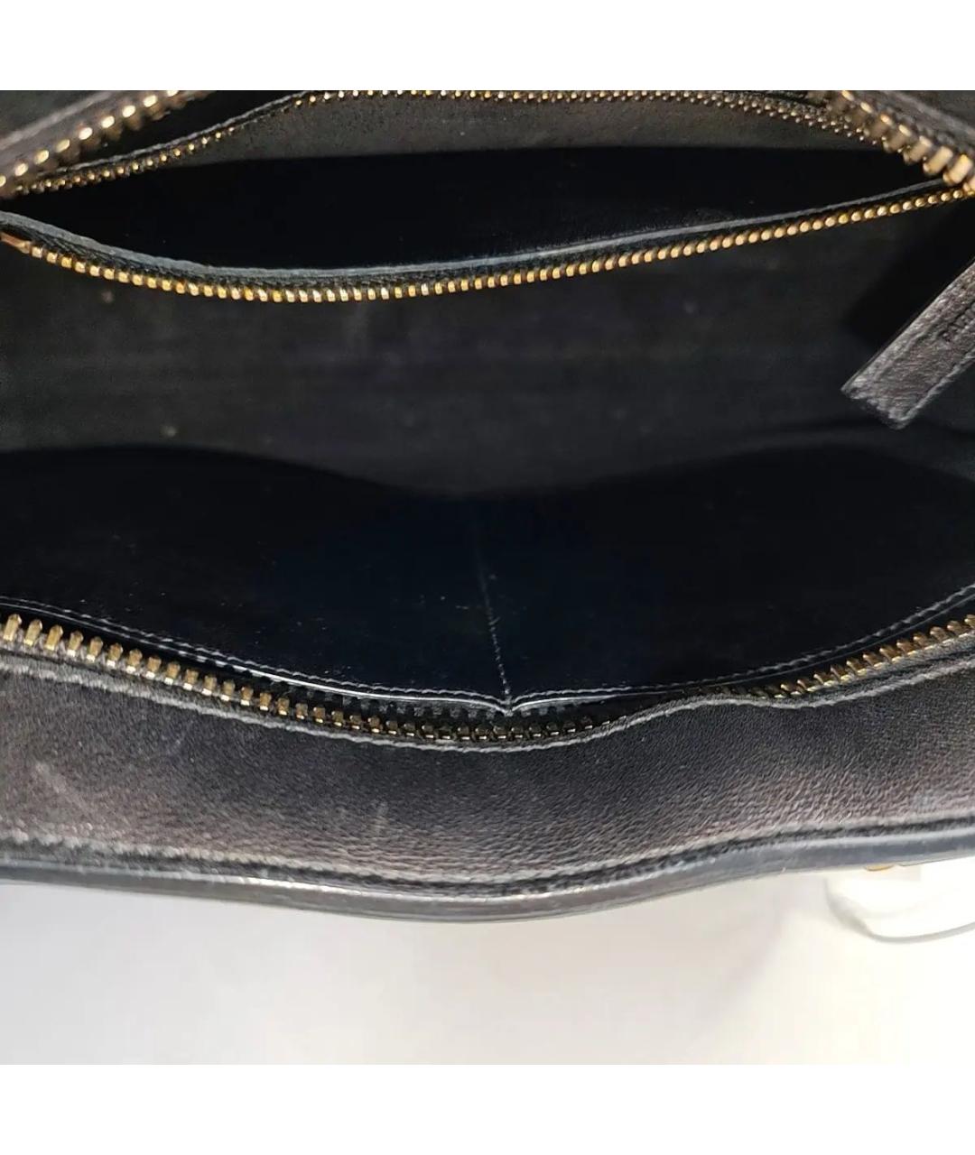 SAINT LAURENT Черная кожаная сумка тоут, фото 4
