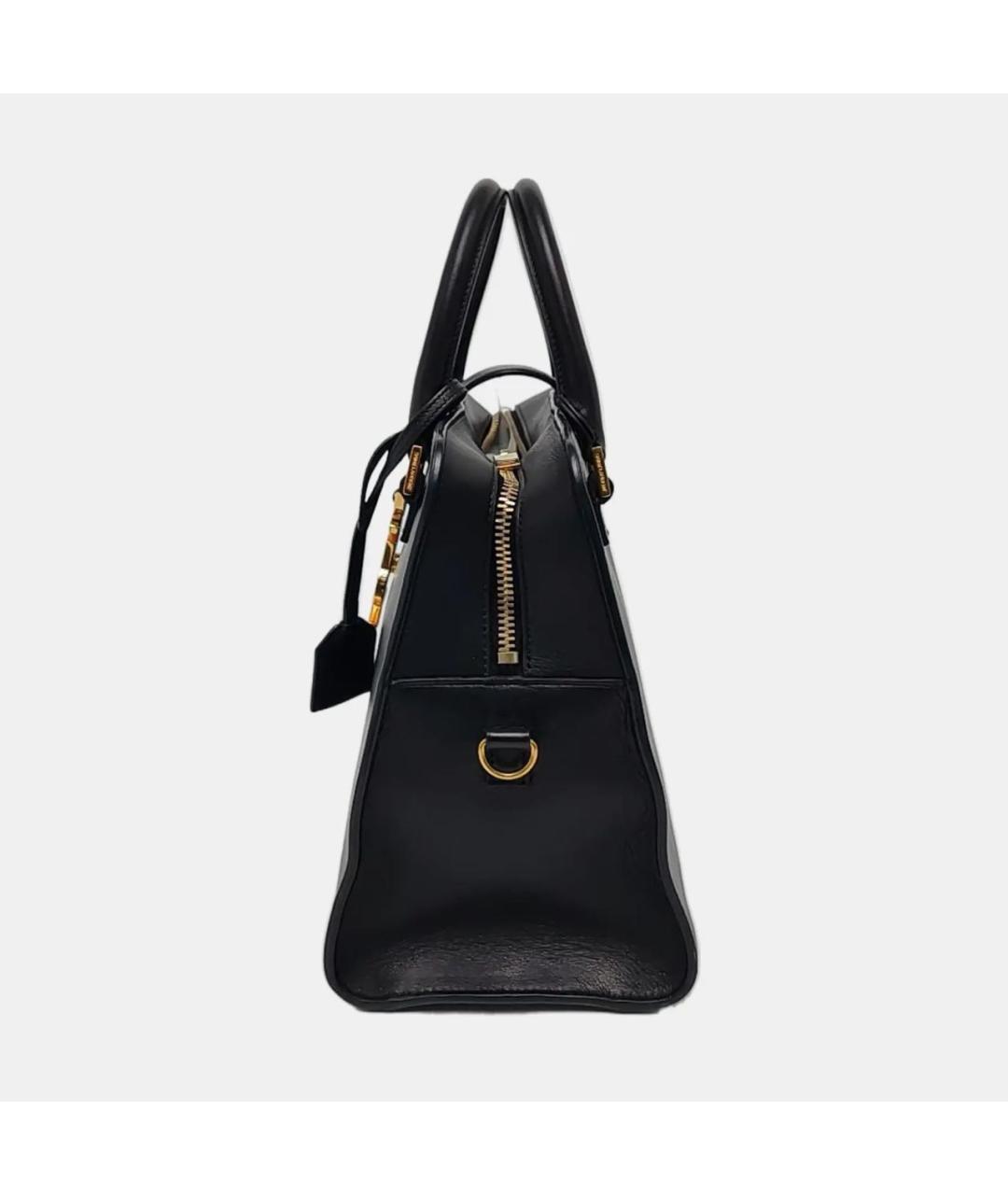 SAINT LAURENT Черная кожаная сумка тоут, фото 2