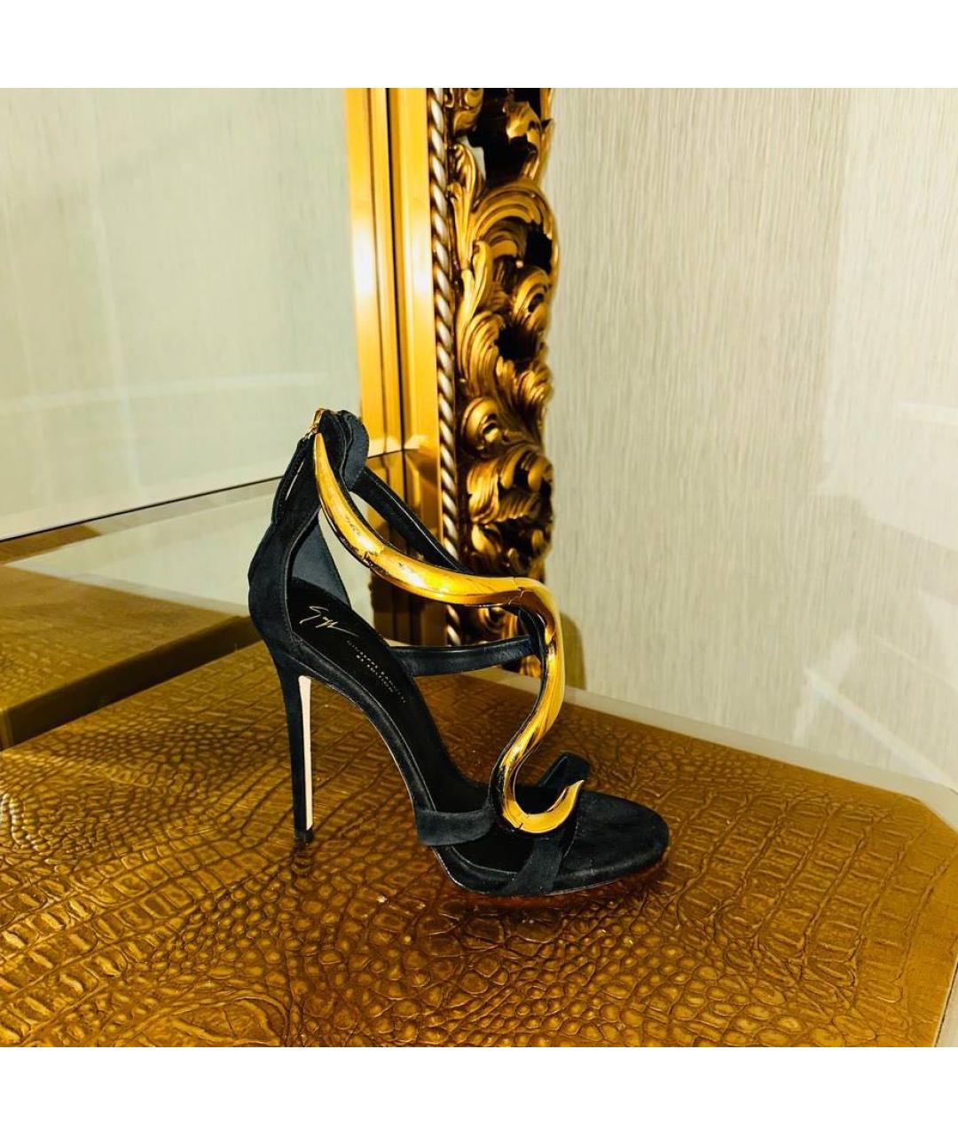 GIUSEPPE ZANOTTI DESIGN Черные замшевые туфли, фото 2