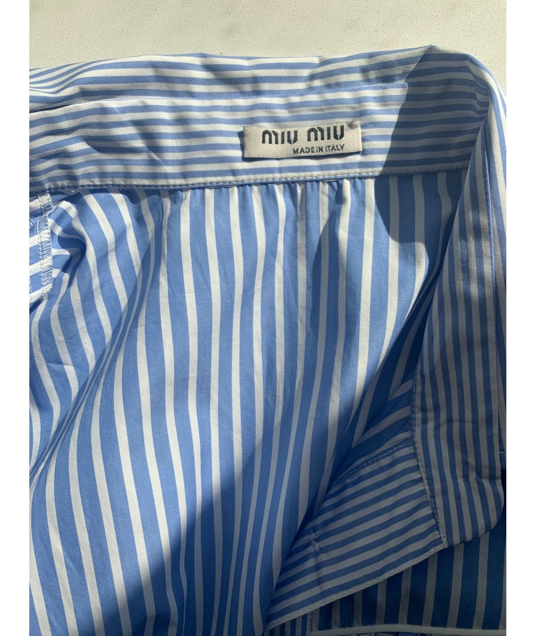 MIU MIU Голубая хлопковая рубашка, фото 4