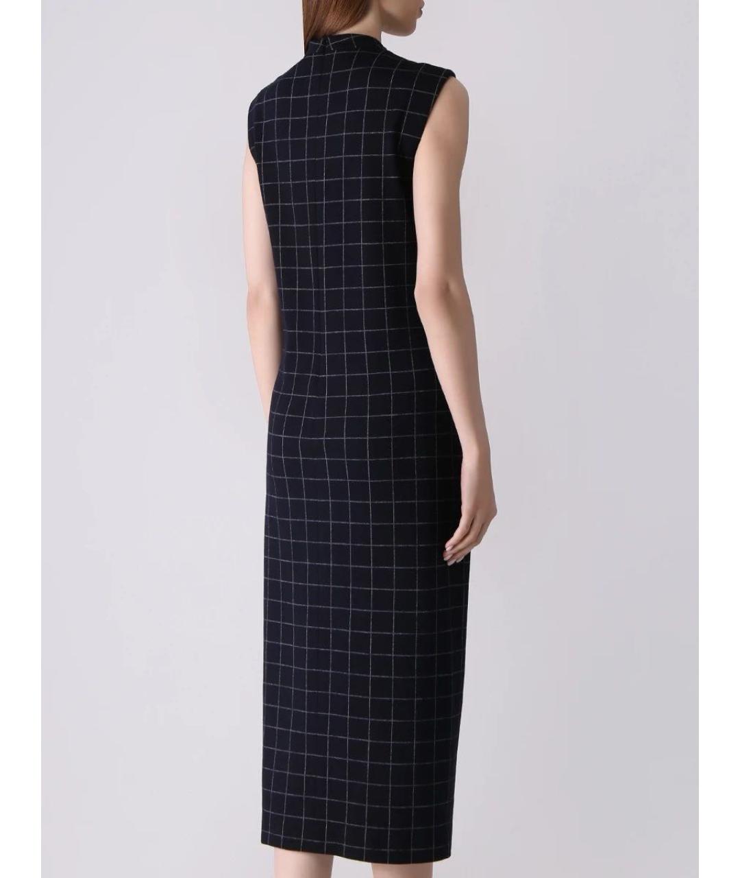 PESERICO Темно-синее шерстяное повседневное платье, фото 4