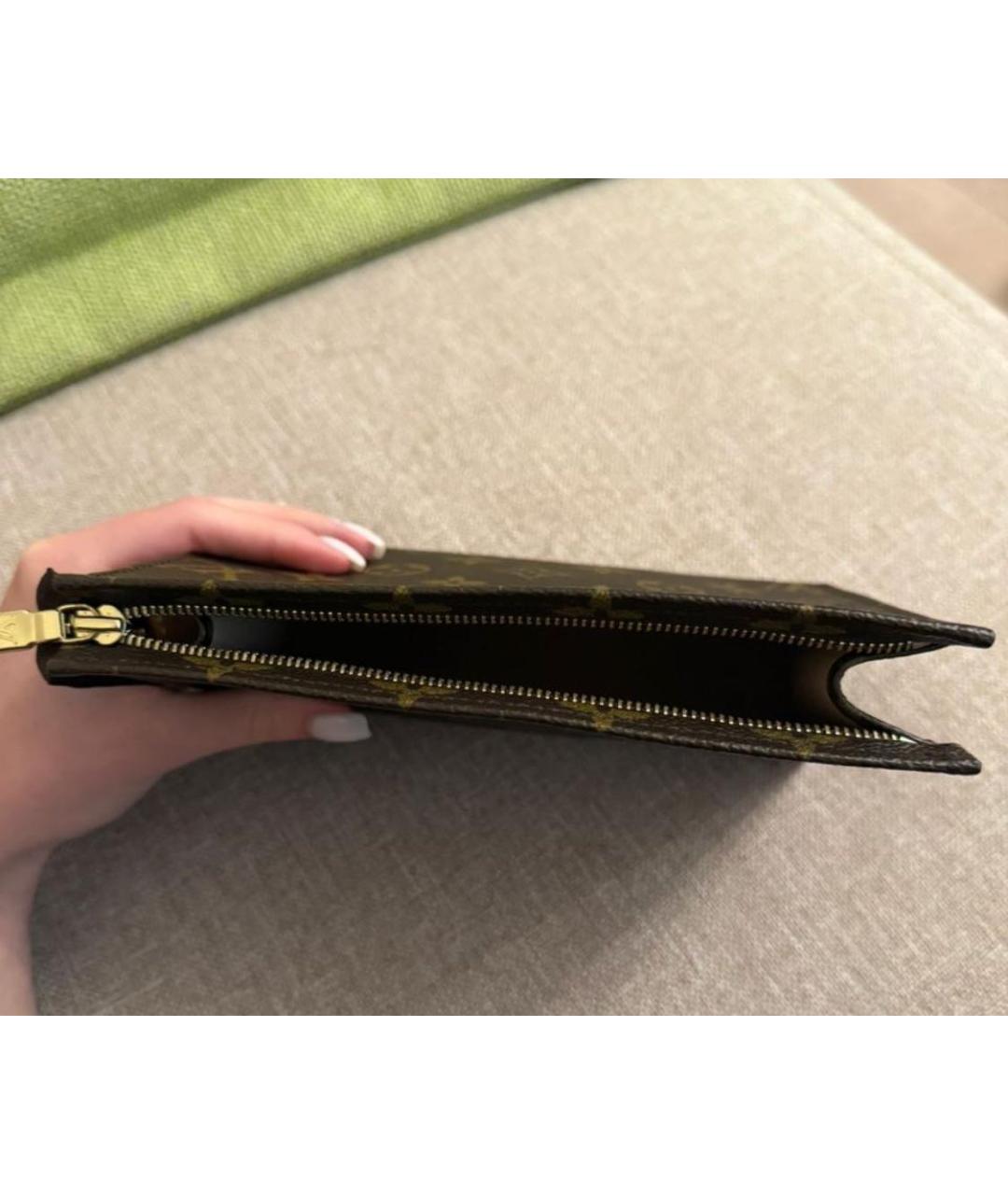 LOUIS VUITTON Коричневая косметичка, фото 5