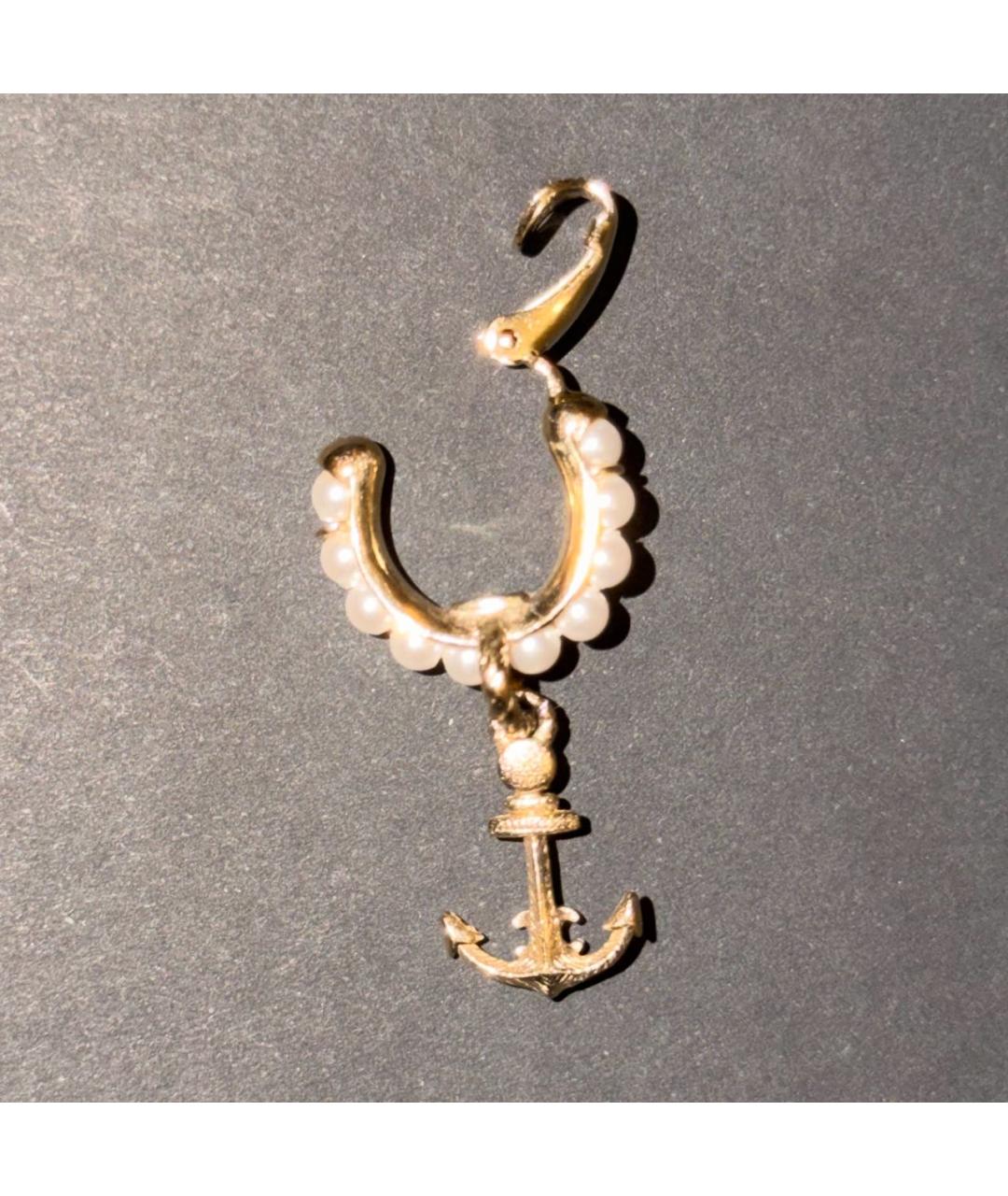 CHANEL Золотые металлические серьги, фото 2