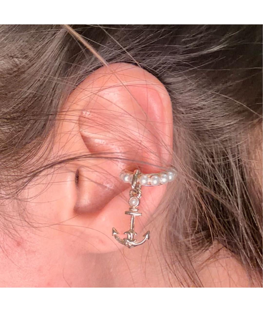 CHANEL Золотые металлические серьги, фото 4